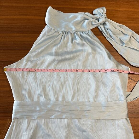 Sachin & Babi Ice Blue Kayla Dress, Formal Maxi Halter, $285 retail, size 14 - Picture 6 of 9